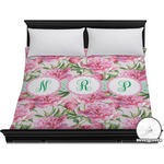 Watercolor Peonies Duvet Cover - King (Personalized)