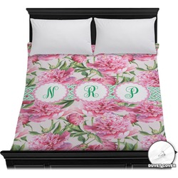 Watercolor Peonies Duvet Cover - Full / Queen (Personalized)