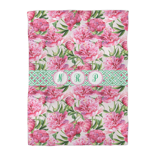 Watercolor Peonies Duvet Cover - Twin XL - Front