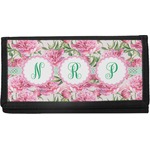 Watercolor Peonies Canvas Checkbook Cover (Personalized)
