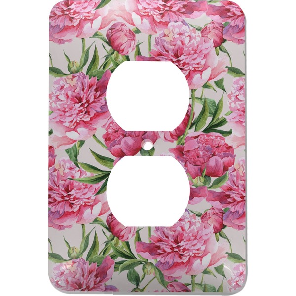 Custom Watercolor Peonies Electric Outlet Plate