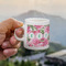 Watercolor Peonies Espresso Cup - 3oz LIFESTYLE (new hand)