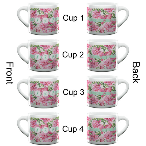 Watercolor Peonies Espresso Cup - 6oz (Double Shot Set of 4) APPROVAL