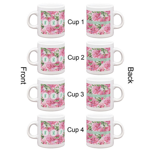 Watercolor Peonies Espresso Cup Set of 4 - Apvl