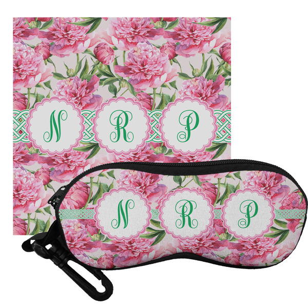 Custom Watercolor Peonies Eyeglass Case & Cloth (Personalized)