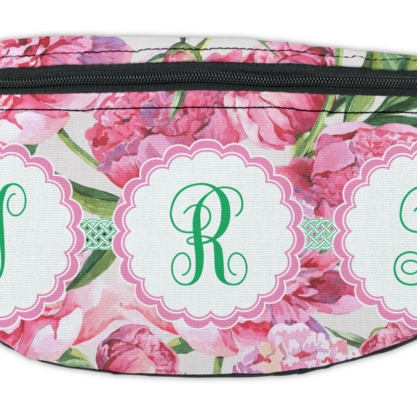 Watercolor Peonies Fanny Pack - Closeup
