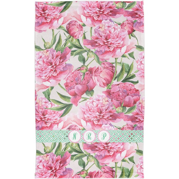 Watercolor Peonies Finger Tip Towel - Full View