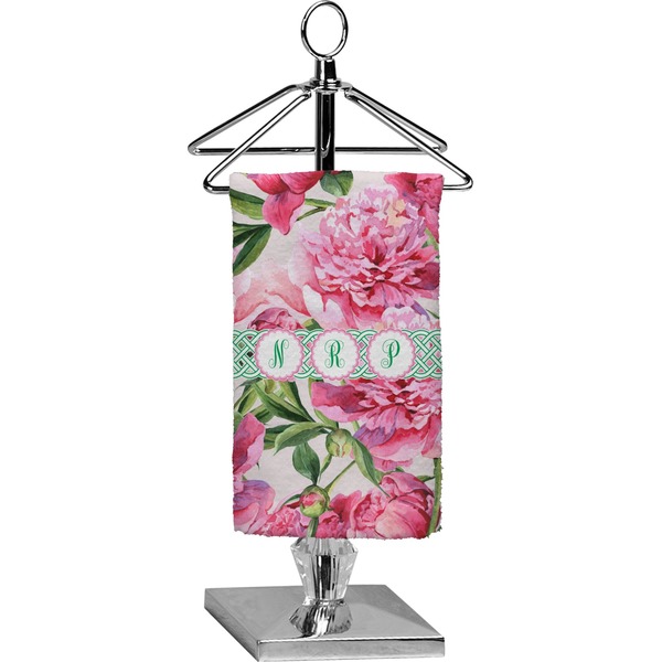 Custom Watercolor Peonies Finger Tip Towel - Full Print (Personalized)