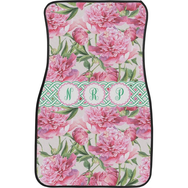 Watercolor Peonies Front Seat Car Mat