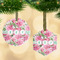 Watercolor Peonies Frosted Glass Ornament - MAIN PARENT