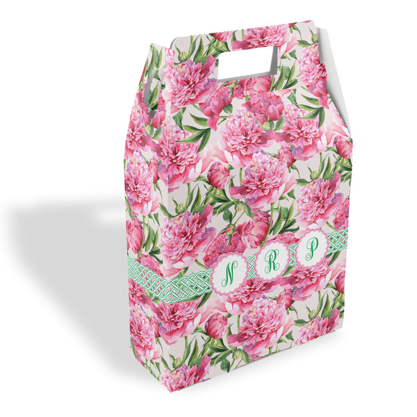 Custom Watercolor Peonies Gable Favor Box (Personalized)