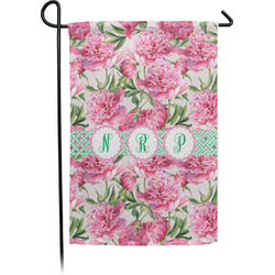 Watercolor Peonies Small Garden Flag - Single Sided w/ Multiple Names
