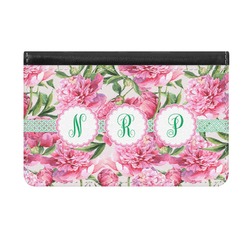 Watercolor Peonies Genuine Leather ID & Card Wallet - Slim Style (Personalized)