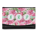 Watercolor Peonies Genuine Leather Women's Wallet - Small (Personalized)