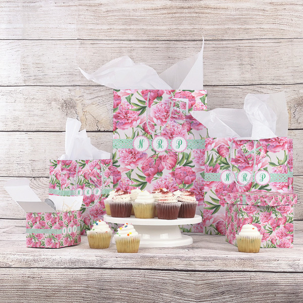 Watercolor Peonies Gift Bags - In Context