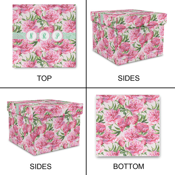 Watercolor Peonies Gift Boxes with Lid - Canvas Wrapped - Medium - Approval