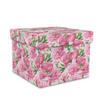 Watercolor Peonies Gift Box with Lid - Canvas Wrapped - Medium (Personalized)