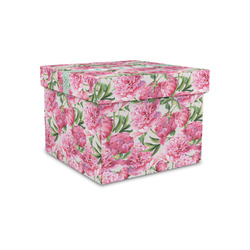 Watercolor Peonies Gift Box with Lid - Canvas Wrapped - Small (Personalized)