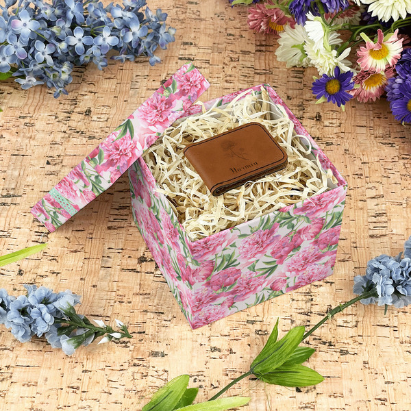 Watercolor Peonies Gift Boxes with Lid - Canvas Wrapped - Small - In Context