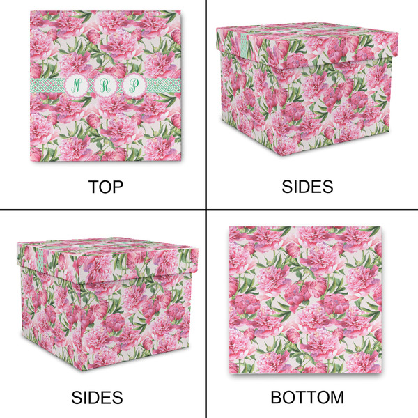 Watercolor Peonies Gift Boxes with Lid - Canvas Wrapped - X-Large - Approval