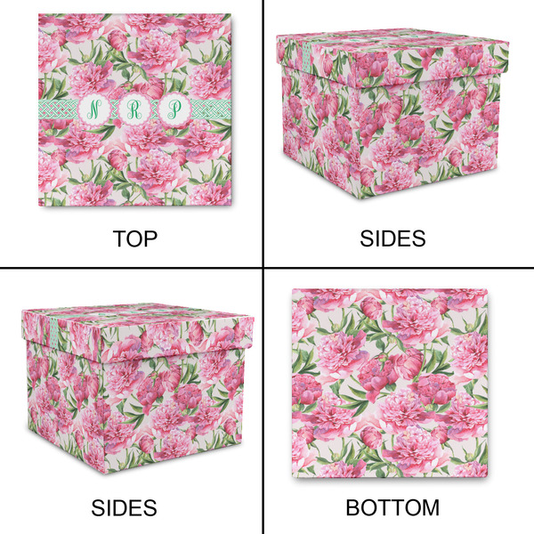 Watercolor Peonies Gift Boxes with Lid - Canvas Wrapped - XX-Large - Approval