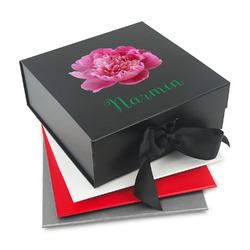 Watercolor Peonies Gift Box with Magnetic Lid (Personalized)