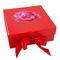 Watercolor Peonies Gift Boxes with Magnetic Lid - Red - Front