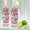 Watercolor Peonies Glass Shot Glass - 2 oz - LIFESTYLE