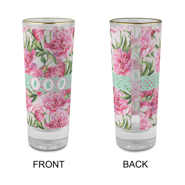 Watercolor Peonies Glass Shot Glass - 2 oz - Single - APPROVAL