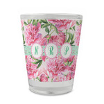 Watercolor Peonies Glass Shot Glass - 1.5 oz - Set of 4 (Personalized)