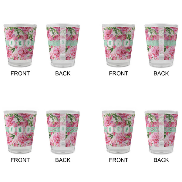 Watercolor Peonies Glass Shot Glass - Standard - Set of 4 - APPROVAL