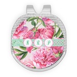 Watercolor Peonies Golf Ball Marker - Hat Clip - Silver