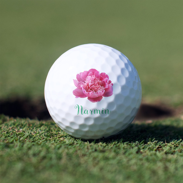 Custom Watercolor Peonies Golf Balls - Non-Branded - Set of 12 (Personalized)