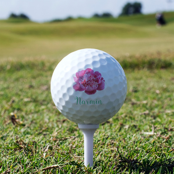 Watercolor Peonies Golf Ball - Non-Branded - Tee Alt