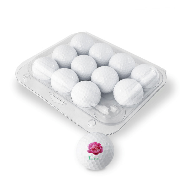 Watercolor Peonies Golf Balls - Generic - Set of 12 - PACKAGING