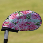 Watercolor Peonies Golf Club Iron Cover - Single (Personalized)