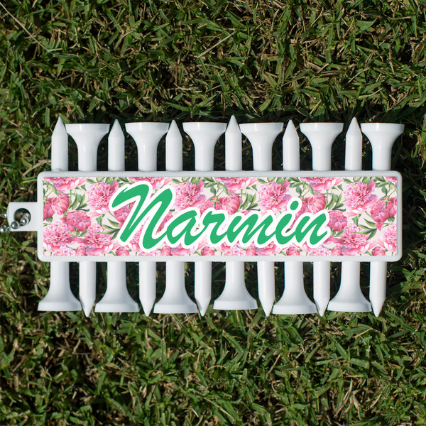 Custom Watercolor Peonies Golf Tees & Ball Markers Set (Personalized)