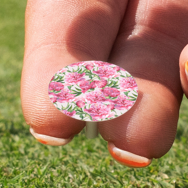Watercolor Peonies Golf Tees & Ball Markers Set - Marker