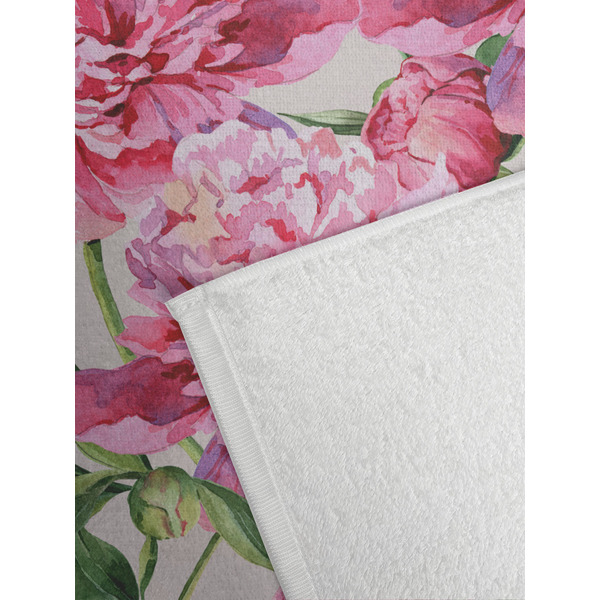 Watercolor Peonies Golf Towel - Detail