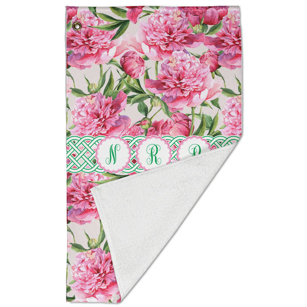 Watercolor Peonies Golf Towel - Folded (Large)