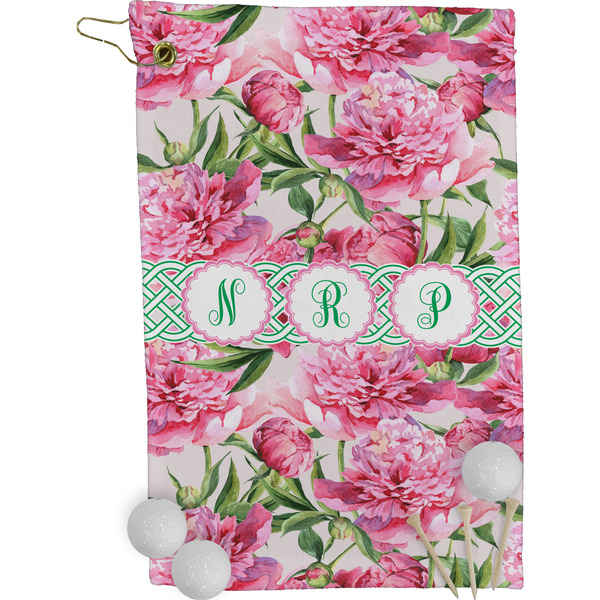 Watercolor Peonies Golf Towel (Personalized)