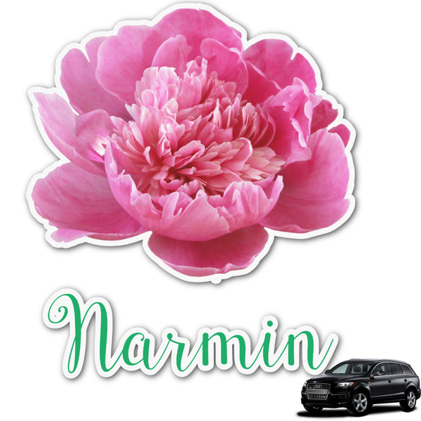 Custom Watercolor Peonies Graphic Car Decal (Personalized)