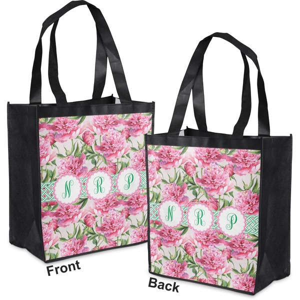 Watercolor Peonies Grocery Bag - Apvl