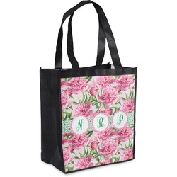 Watercolor Peonies Grocery Bag (Personalized)