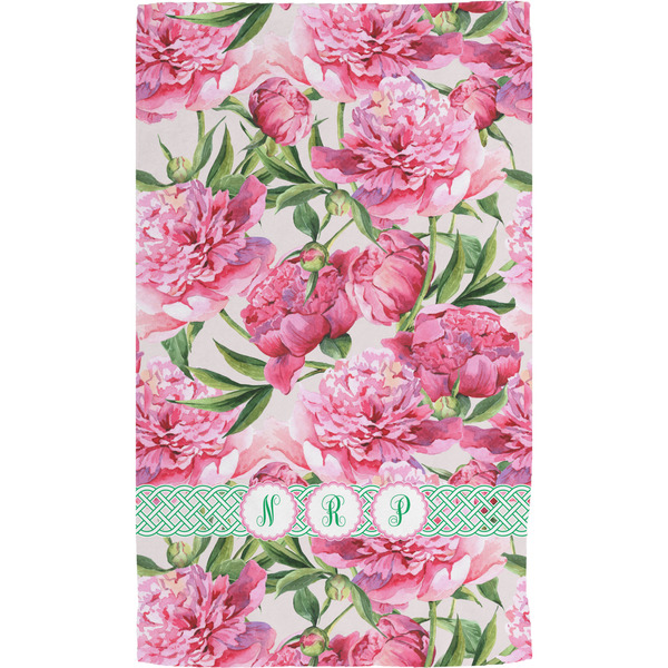 Watercolor Peonies Hand Towel (Personalized) Full