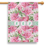 Watercolor Peonies 28" House Flag (Personalized)