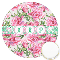 Watercolor Peonies Printed Cookie Topper - 3.25" (Personalized)