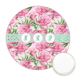 Watercolor Peonies Printed Cookie Topper - 2.5" (Personalized)