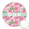 Watercolor Peonies Printed Cookie Topper - Round (Personalized)