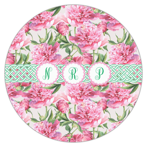 Watercolor Peonies Icing Circle - Medium - Single